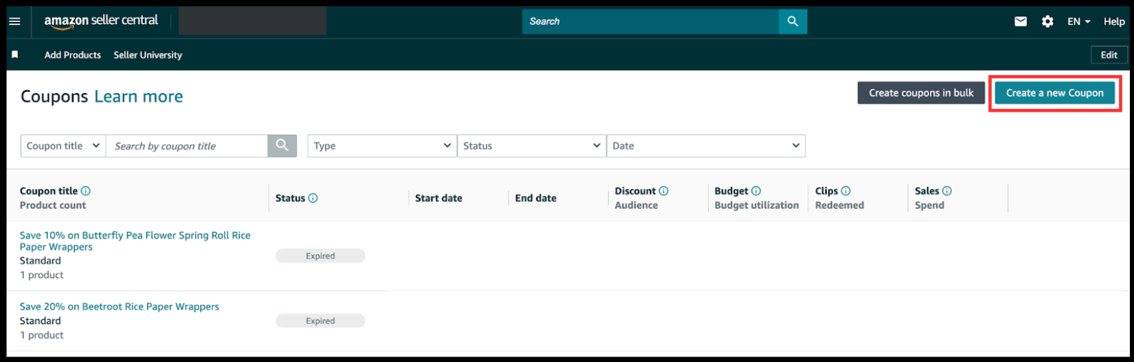 Cách Tạo Coupon Code Amazon Trên Seller Central