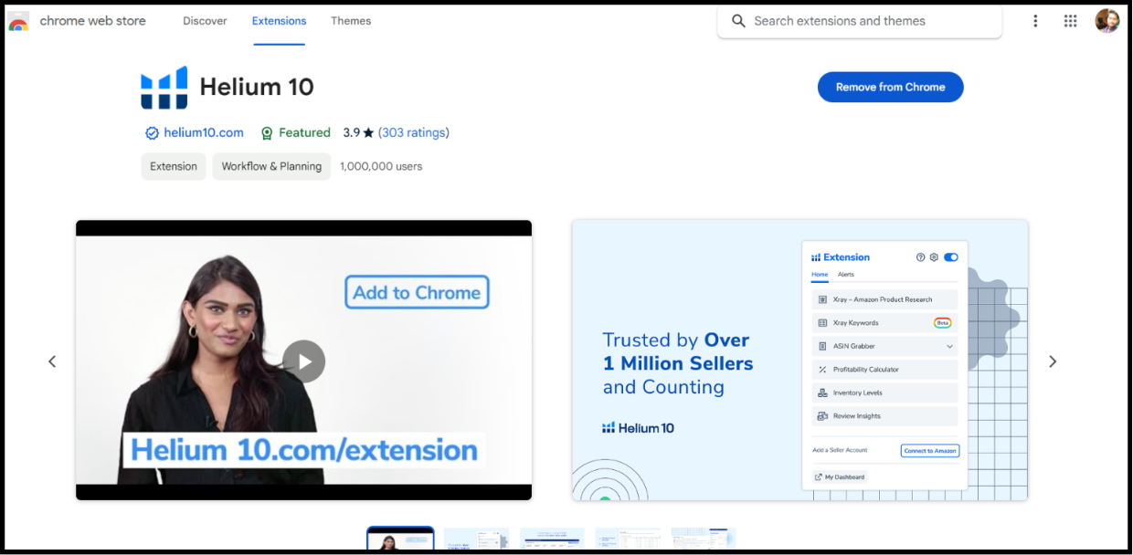 Cài Helium 10 Chrome Extension