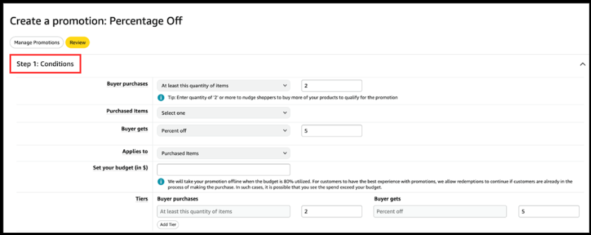Các Bước Để Tạo Amazon Promotion Code