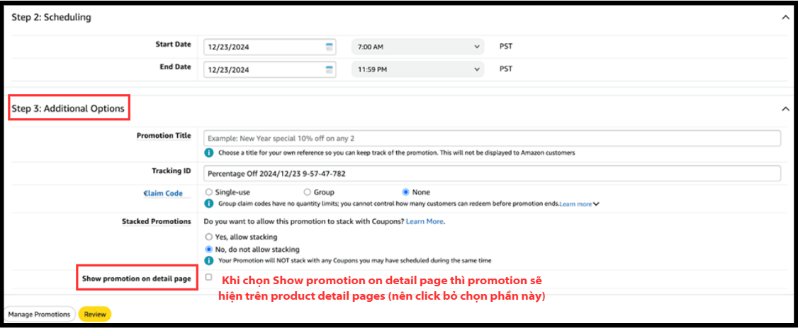Các Bước Để Tạo Amazon Promotion Code