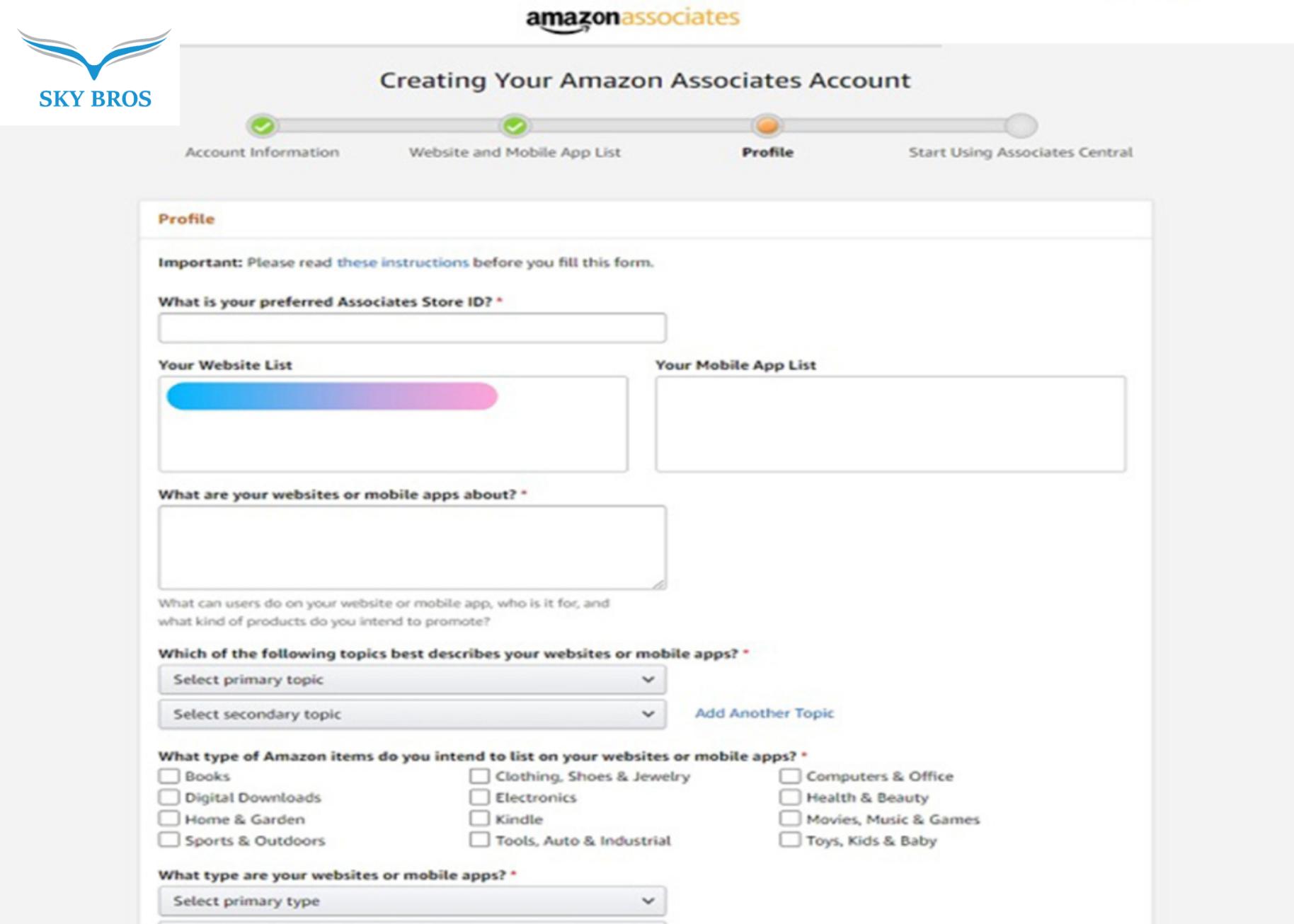 đăng ký Amazon Affiliate