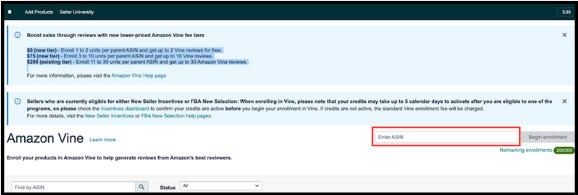 bước 2 của tạo amazon vine