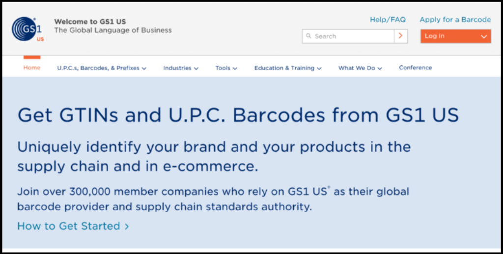 mua UPC Codes từ GS1