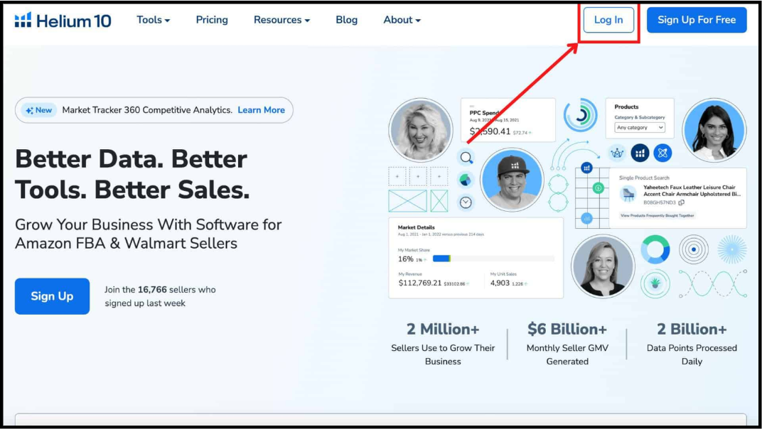giao diện helium 10