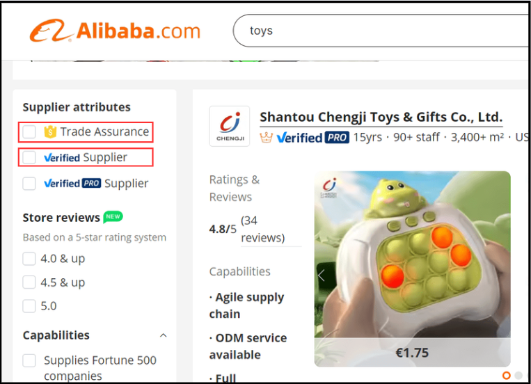 alibaba bộ lọc