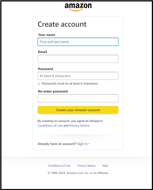 tạo tài khoản amazon prime 